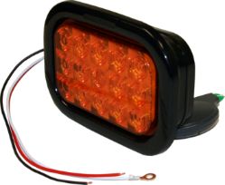 Buyers Products 5625215 5-1/3" 15 LED Amber Rectangular Turn Signal with Grommet and PL3 Plug - BUY 5625215