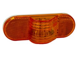 Buyers Products 5626209 6-1/2" 9 LED Amber Oval Mid Turn/Side Marker & Reflector with Grommet and PL3 Plug - BUY 5626209