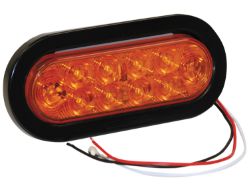 Buyers Products 5626210 6-1/2" 10 LED Amber Oval Turn Signal with Grommet and PL3 Plug - BUY 5626210
