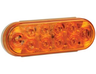 Buyers Products 5626210 6-1/2" 10 LED Amber Oval Turn Signal with Grommet and PL3 Plug 