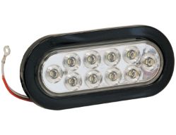 Buyers Products 5626310 6-1/2" 10 LED Clear Oval Back-Up Light with Grommet and PL2 Plug - BUY 5626310