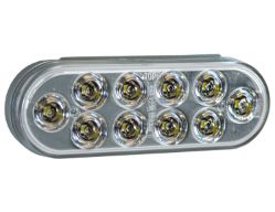 Buyers Products 5626310 6-1/2" 10 LED Clear Oval Back-Up Light with Grommet and PL2 Plug - BUY 5626310