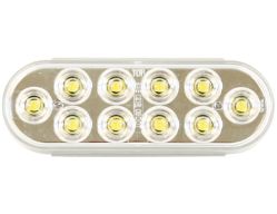 Buyers Products 5626310 6-1/2" 10 LED Clear Oval Back-Up Light with Grommet and PL2 Plug - BUY 5626310