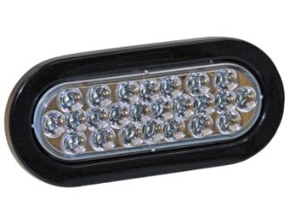 Buyers Products 5626324 6-1/2" 24 LED Clear Oval Back-Up Light with Grommet and PL2 Plug 