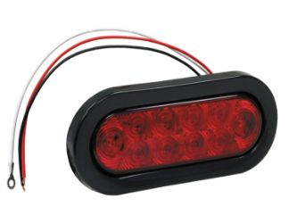 Buyers Products 5626550 6-1/2" 10 LED Red Oval Stop/Turn/Tail Light w/ PL3 Plug 