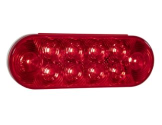 Buyers Products 5626510 6-1/2" 10 LED Red Oval Stop/Turn/Tail Light with Grommet and PL3 Plug 