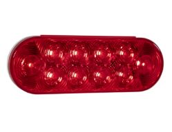 Buyers Products 5626551 6-1/2" 10 LED Red Oval Stop/Turn/Tail Light Amp-Style Plug - BUY 5626551