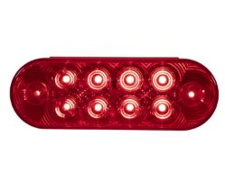 Buyers Products 5626551 6-1/2" 10 LED Red Oval Stop/Turn/Tail Light Amp-Style Plug - BUY 5626551