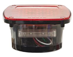 Buyers Products 5626738 5-3/4" 38 LED Red 3-Stud Box Style Stop/Turn/Tail Light with License Plate Light - BUY 5626738