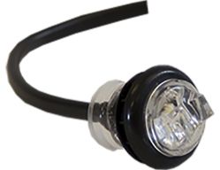 Buyers Products 5627532 3/4" Round Clear 1 LED Marker - Hard Wired with Stripped Leads - BUY 5627532