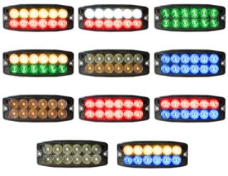 Buyers Products 8890400 5" 12 Amber Ultra Thin Dual Row Strobe LEDs 