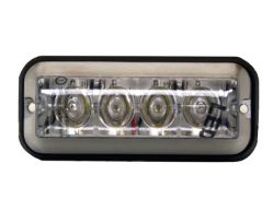 Buyers Products 8891006 4-7/8" 4 LED Clear Rectangular Strobe Light - 392 FPM - Quad Flash - BUY 8891006