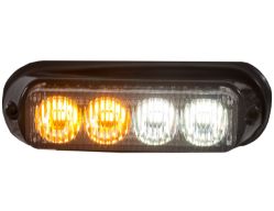 Buyers Products 8891132 4-3/4" 2-Amber, 2-Clear LED Surface Mount Mini Strobe Light - BUY 8891132