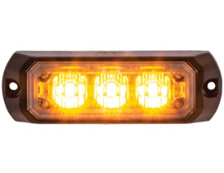 Buyers Products 8891400 3.4" 3 LED Amber Rectangular Surface Mount Mini Strobe Light 
