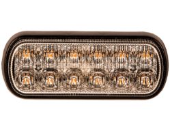Buyers Products 8891602 5" 6-Amber, 6-Clear LED Rectangular Strobe Light Surface Mount - BUY 8891602
