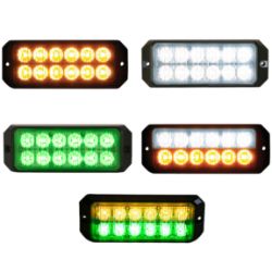 Buyers Products 8891709 5" 12 LED Amber/Green Aluminum Mini Strobe Surface Mount - BUY 8891709