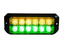Buyers Products 8891709 5" 12 LED Amber/Green Aluminum Mini Strobe Surface Mount - BUY 8891709