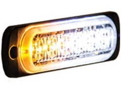 Buyers Products 8891902 4.4" 3-Amber, 3-Clear LED Aluminum Thin Mount Horizontal Strobe Light - BUY 8891902