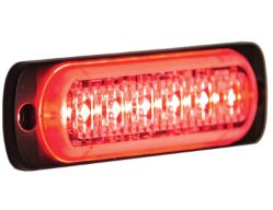 Buyers Products 8891903 4.4" 6 LED Red Aluminum Thin Mount Horizontal Strobe Light - BUY 8891903