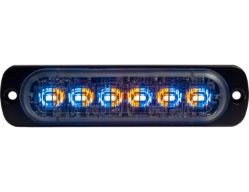 Buyers Products 8892106 4.5" 6 Amber/6 Red Horizontal Dual Color LED Strobe Lights - BUY 8892106