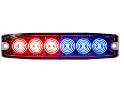 Buyers Products 8892205 5.14" 6 LED Red/Blue Thin Mount Horizontal Strobe Light - BUY 8892205