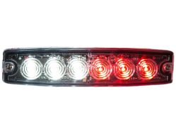 Buyers Products 8892207 5.14" 6 LED Red/Clear Thin Mount Horizontal Strobe Light - BUY 8892207