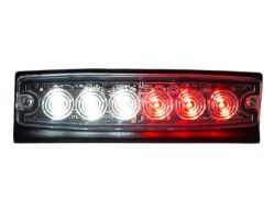 Buyers Products 8892207 5.14" 6 LED Red/Clear Thin Mount Horizontal Strobe Light - BUY 8892207