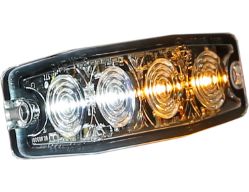 Buyers Products 8892242 4.38" 4 LED Amber/Clear Ultra- Thin Strobe Light - BUY 8892242