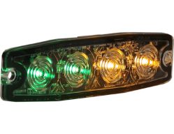 Buyers Products 8892250 4.38" 4 LED Amber/Green Ultra- Thin Strobe Light - BUY 8892250
