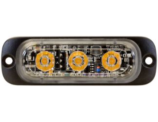 Buyers Products 8892301 3.375" 3 LED Clear Thin Mount Horizontal Strobe Light 