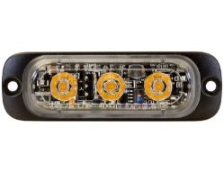 Buyers Products 8892300 3.375" 3 LED Amber Thin Mount Horizontal Strobe Light - BUY 8892300