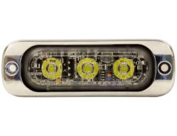 Buyers Products 8892301 3.375" 3 LED Clear Thin Mount Horizontal Strobe Light - BUY 8892301