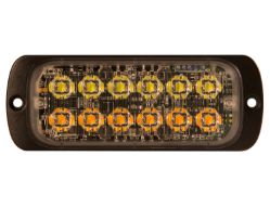 Buyers Products 8892602 4.5" 12 LED Amber/Clear Thin Dual Row Strobe Light - BUY 8892602