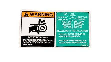 Bobcat 2000678 Washer Rot Parts/B Label 
