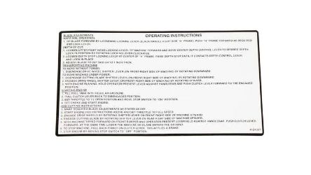 Bobcat 4124337 JR Info Operation Label 