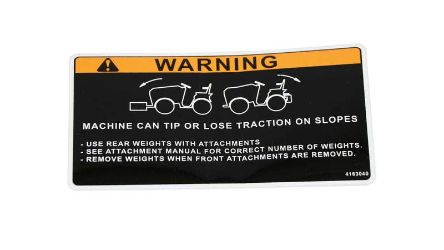 Bobcat 4163040 Weight Warning Label 