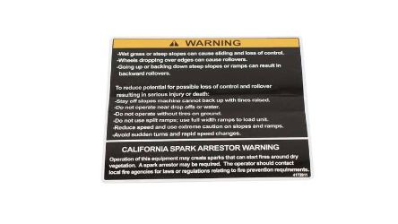 Bobcat 4172911 CA Spark Slopes Label 