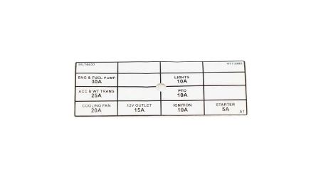Bobcat 4173989 450 Efi Fuse Decal 