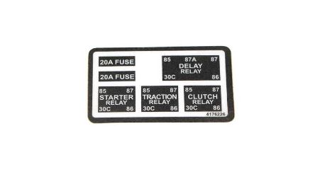 Bobcat 4176226 I.D. Relat Fuse Label 