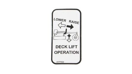 Bobcat 4177522 Deck Lift Label 