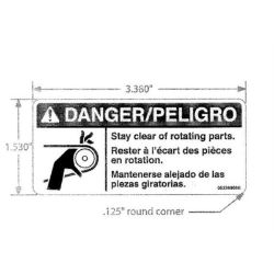Ariens 05236900 Danger Belt Rotating Decal 