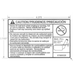 Ariens 07800029 Fuel Warning Decal 