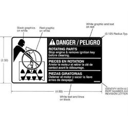 Ariens 08093900 Danger Rotating Parts Decal 