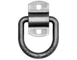 Buyers Products B38ZW 1/2" Forged White Zinc Plated Lashing D-Ring with 2-Hole Mounting Bracket - 2-1/2" x 2-3/8" - BUY B38ZW