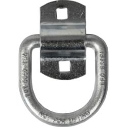 Buyers Products B38ZW 1/2" Forged White Zinc Plated Lashing D-Ring with 2-Hole Mounting Bracket - 2-1/2" x 2-3/8" - BUY B38ZW