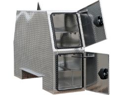 Buyers Products BP825524 55" x 24" x 81" Aluminum B-Pack Toolbox - Offset Floor (9.62"), Hangs Below Floor Level - BUY BP825524