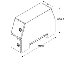 Buyers Products BP925824 55" x 24" x 91" Aluminum B-Pack Toolbox - Offset Floor (9.62"), Hangs Below Floor Level - BUY BP925824