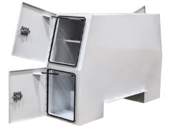 Buyers Products BP826524W 82" x 65" x 24" White B-Pack Toolbox w/ Mount Rail - BUY BP826524W