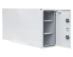 Buyers Products BP964824W 48" x 24" x 96" White Steel Straight Side Backpack Truck Box - BUY BP964824W