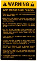 Briggs & Stratton 7022448YP Safety Instruction Decal 